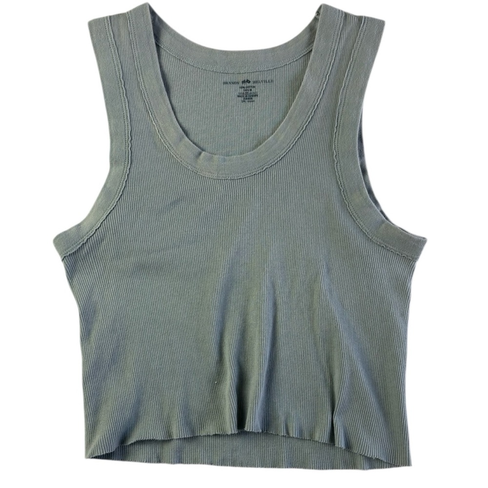 Brandy Melville Gray Ribbed Tank Top